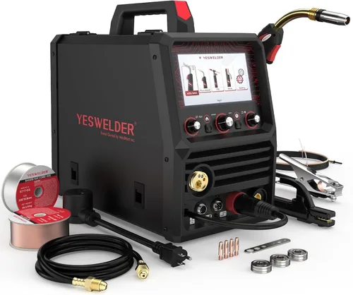 Vista 9 de YESWELDER Soldador MIG 160A, 110V/220V Voltaje Dual, 4 en 1 Gas MIG/Flux Core MIG/Elevación TIG/Stick Multiproceso Pantalla Digital LED Grande