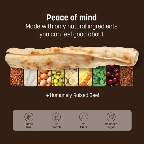 Vista 3 de Earth Animal No Hide Stix - Palitos masticables para perros sin cuero crudo, 10 unidades de carne de res