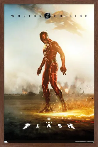 Vista 18 de DC Comics Movie The Flash - Póster de pared de una hoja, 34 pulgadas de largo x 22.4 pulgadas de ancho, versión enmarcada en negro Versión con marco