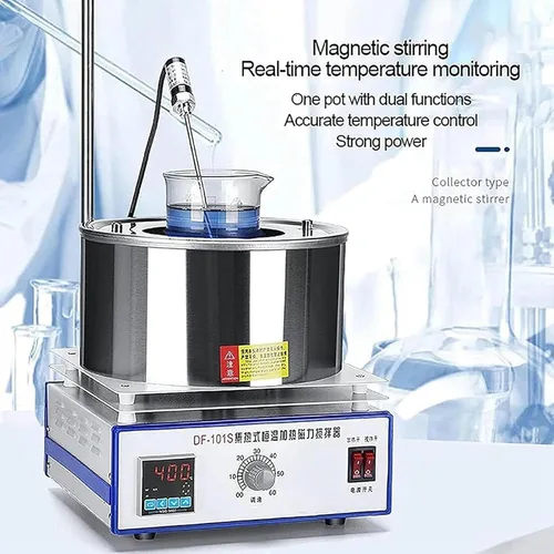 Vista 2 de 500W Laboratory Magnetic Stirring Heating Pot, Agitador magnético de placa caliente 2L, Sistema de control de temperatura de pantalla digital, Baño