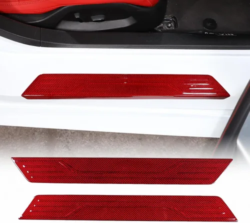 Vista 11 de Protectores de umbral de puerta compatibles con Corvette C8 Stingray 2020-2023, borde de protección de umbral de puerta, cubierta interior de umbral