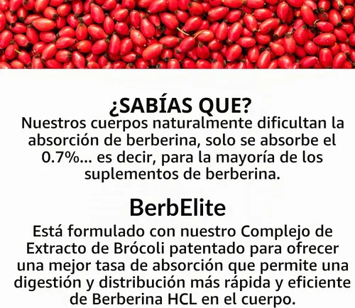 Vista 4 de Mara Labs BerbElite 350mg Berberina HCL & Complejo de semillas de brócoli