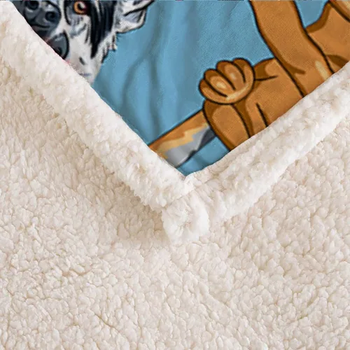 Vista 4 de AILONEN Manta de perro de Malinois belga para niños y adultos, variedad de dibujos animados de patrón de cachorro y manta con estampado de patas
