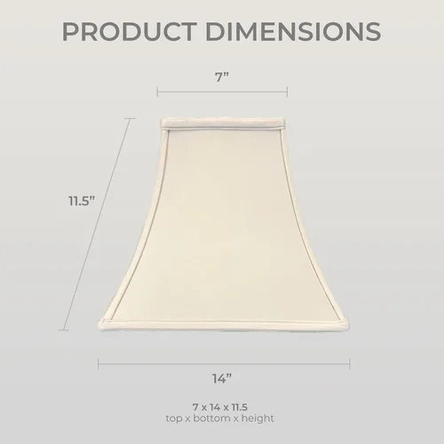 Vista 2 de Royal Designs, Inc. Regal - Pantalla cuadrada para lámpara, 7 x 14 x 11,5, beige (BSO-715-14BG)