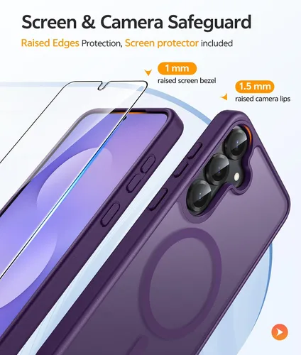 Vista 307 de FNTCASE Funda para Motorola Moto G-Stylus-5G-2025: Funda magnética translúcida mate a prueba de golpes para Moto G Stylus 2026, funda protectora