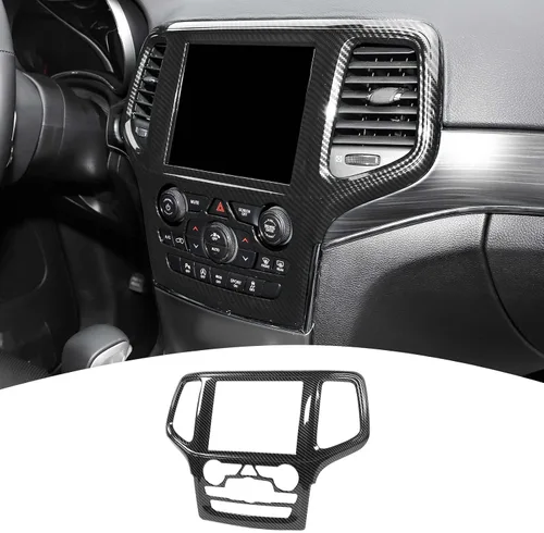 Vista 8 de Cubierta para panel de navegación con bisel central para Grand Cherokee Center Dash compatible con Jeep Grand Cherokee 2019 2020, accesorios Rojo