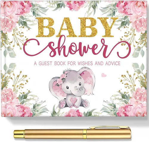 Vista 9 de Fuyoooo 27 piezas de libro de invitados para baby shower de safari en la jungla con tarjeta de lugar floral y sello de inicio de sesión para baby