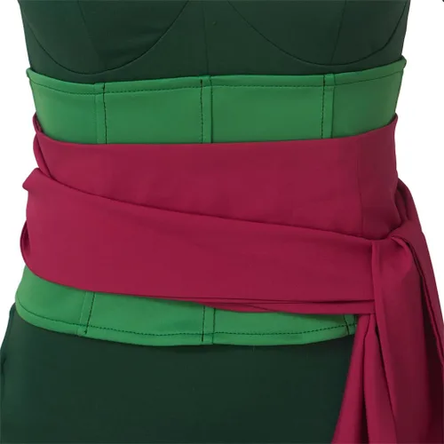 Vista 6 de Zoro Wano - Vestido sexy para mujer, traje completo de fiesta de cosplay de Roronoa Zoro para mujeres adultas
