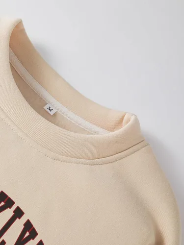 Vista 6 de GORGLITTER Sudadera de manga larga con cuello redondo y hombros caídos para hombre