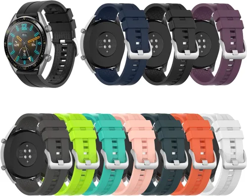 Vista 7 de Paquete de 3 correas de silicona para Huawei Watch GT Classic de repuesto (negro, blanco, naranja)
