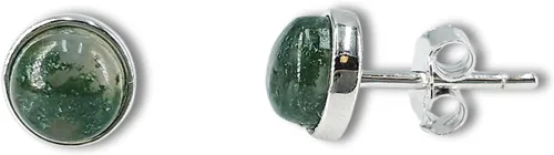 Vista 44 de Pendientes naturales de 0.236 in con chapado en oro blanco sobre plata de ley, bisel cabujón de piedras preciosas regalo de joyería para ella