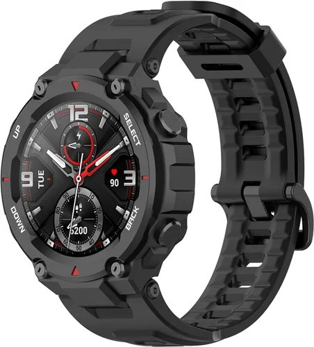 Vista 3 de Funda compatible con Amazfit T-Rex/T-Rex Pro Watch con banda, funda protectora de TPU de alta transparencia y correas de repuesto de silicona