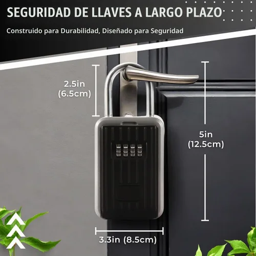 Vista 7 de Flexzion Caja de bloqueo de llaves – Caja de seguridad portátil para llaves al aire libre – Caja de bloqueo de combinación de código de 4 dígitos
