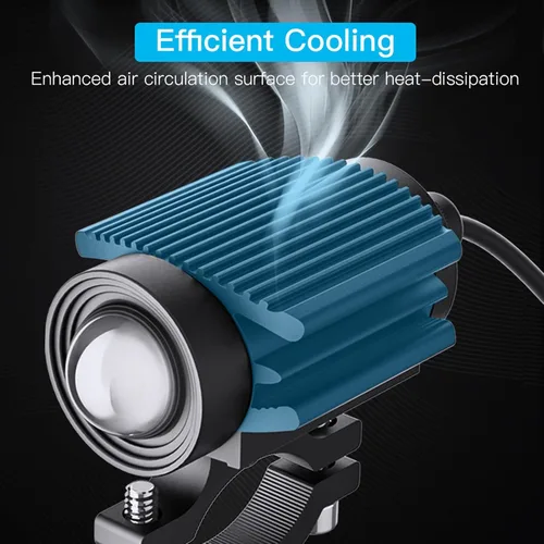 Vista 7 de Luces de conducción de motocicleta, 2 unids amarillo blanco bi color 6000LM 60W LED niebla luces de aleación de aluminio mini faros