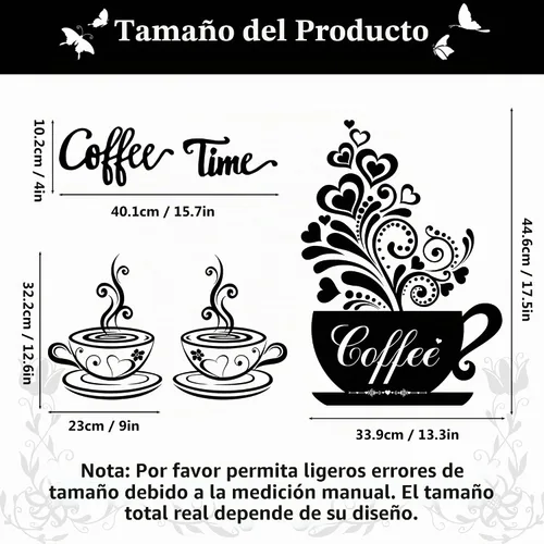 Vista 2 de Calcomanías de pared para cocina, vinilo para café, té, calcomanías