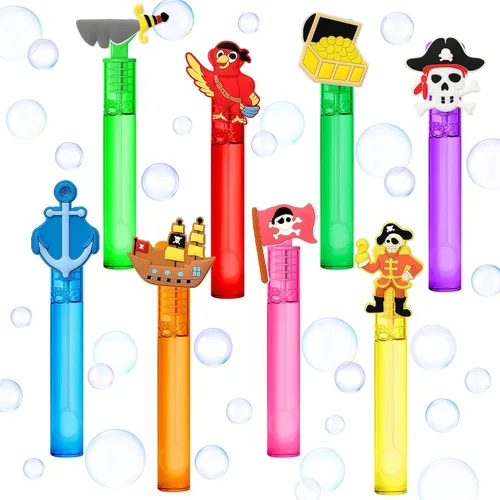 Vista 17 de AMFZON 25 piezas de varitas de burbujas con forma de bloques de construcción para fiestas infantiles, juguetes de varitas de burbujas mini