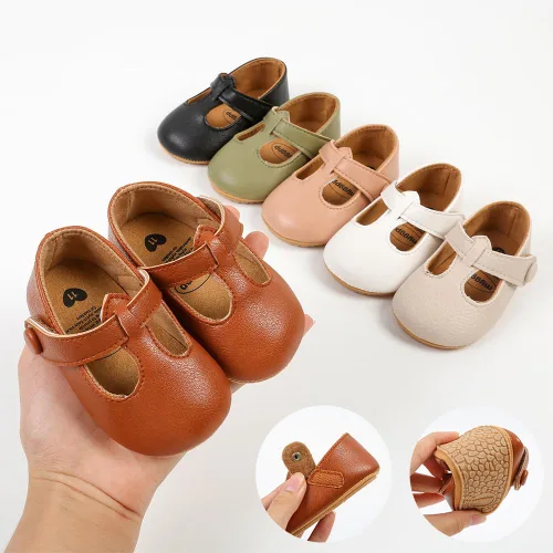 Vista 3 de Zapatos planos Mary Jane para bebé, zapatos de vestir de princesa para boda, suela antideslizante suave, zapatos para primeros pasos, para bebés