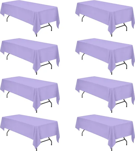 Vista 19 de BRILLMAX - Manteles para mesa rectangular de 6 pies, tela de lino de poliéster, lavable, para boda, recepción, banquete, fiesta de cumpleaños, 60 x