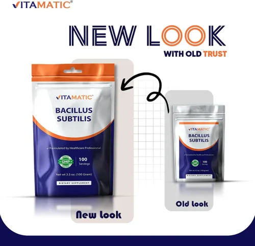 Vista 8 de Vitamatic Bacillus Subtilis Pure Powder - Polvo probiótico - Salud intestinal - 3.53 oz - 100 porciones