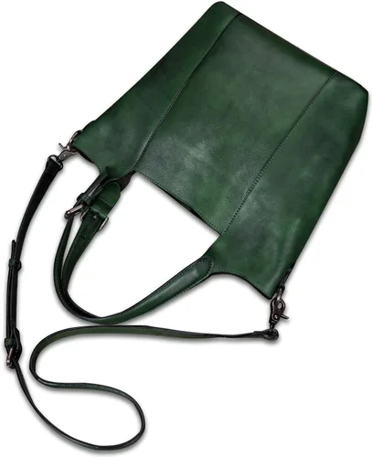 Vista 3 de Bolso de cuero genuino para mujer, bolso de hombro hecho a mano, bolso de mano de piel de vaca, bolso cruzado con asa superior