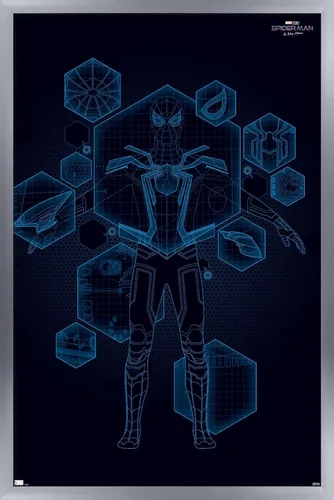 Vista 10 de Trends International Marvel Spider-Man: No Way Home - Póster técnico de pared, 22.4 pulgadas de largo x 14.7 pulgadas, versión enmarcada de madera