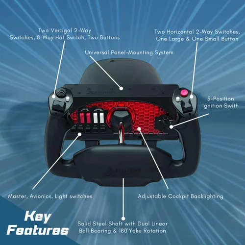 Vista 3 de Honeycomb Alpha Flight Controls Yoke con panal aeronáutico Bravo acelerador Quadrant Bundle 2 artículos