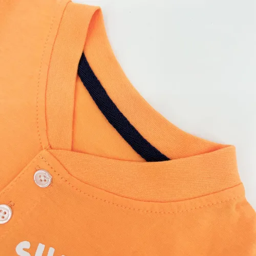 Vista 3 de Conjunto de ropa de algodón para niños pequeños y niñas de manga corta camiseta y pantalones cortos