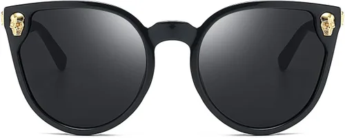Vista 3 de Dollger Lentes de sol con diseño de calavera, y aros con forma de ojo de gato, protección UV400