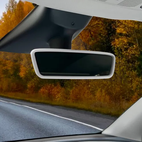 Vista 6 de Marco Protector de Espejo Retrovisor Compatible con Modelo 3 Y X S Semi 2014-2024 Cubierta de Espejo Retrovisor Interior Accesorios Decoraciones