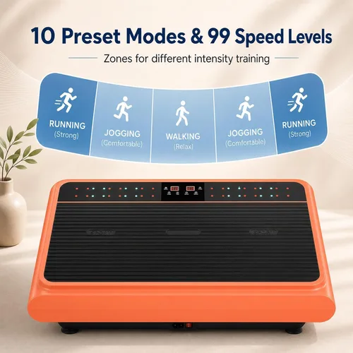 Vista 3 de Whole Body Vibration Plate Exercise Machine, 990 Speed Levels Power Plate Orange