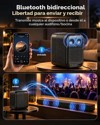 Vista 12 de Proyector inteligente de Google TV, con licencia de Netflix Marrón/Negro