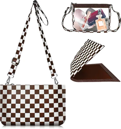 Vista 8 de MOETYANG Bolsa transparente para eventos de estadio con envoltura extraíble, monedero transparente para mujer, bandolera de estadio con cubierta