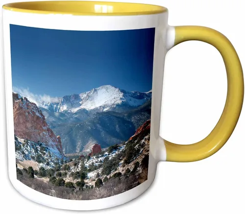 Vista 9 de 3dRose mug_38673_4 "Colorado Mountains Pikes Peak" - Taza negra de dos tonos, 11 onzas, multicolor Blanco