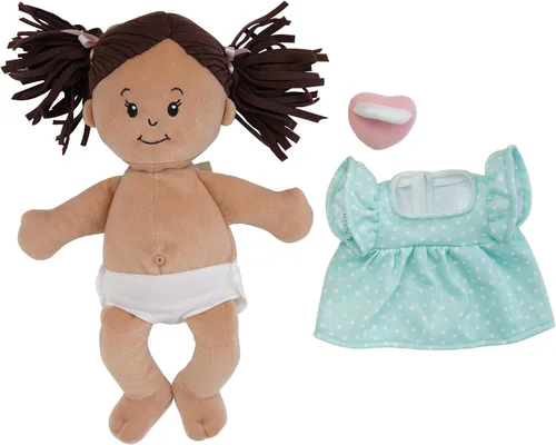 Vista 5 de Muñeca de bebé suave Love, Stella de Manhattan Toy - Beige con coletas marrones, para niños de 1 año en adelante