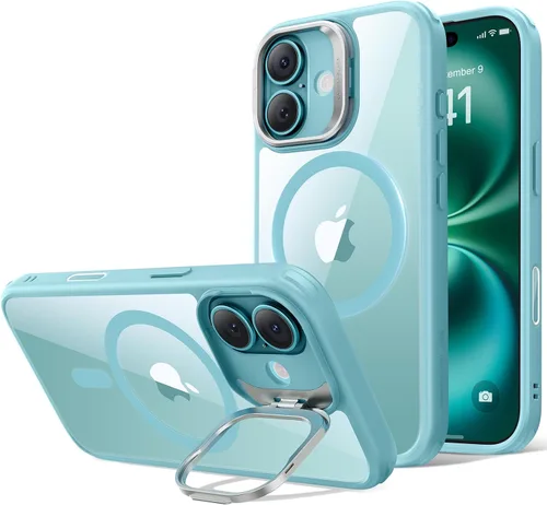 Vista 63 de ESR Funda para iPhone Air con soporte de almacenamiento, compatible con MagSafe, protección contra caídas de grado militar, funda magnética