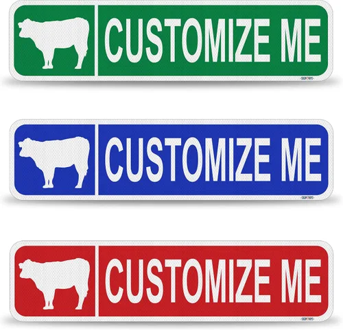 Vista 8 de Street Signs - Letreros personalizados con diseño de oso Diseña tu letrero de calle personalizado con color, símbolo de animal, fuente, palabras