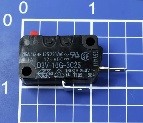 Vista 3 de Snap Micro Switch D3V-16G-1C25 D3V-16G-3C25 Horno microondas normalmente abierto para microondas Frigidaire 5304440026 (paquete de 2)