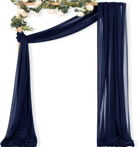 Vista 27 de MLMC 1 panel de tela para arco de boda azul bebé, 29 x 20 pies, cortinas de gasa extralargas transparentes de 6.6 yardas, paneles de cortinas