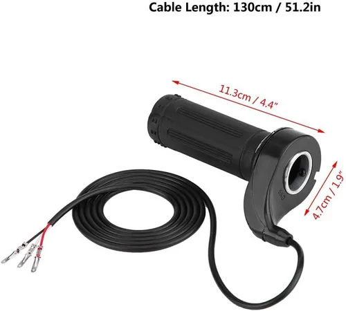 Vista 2 de Empuñadura del acelerador, acelerador universal de velocidad de giro con conexión de 3 cables para scooter eléctrico, bicicleta, bicicleta