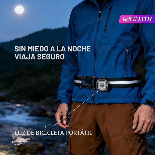 Vista 4 de Luces delanteras y traseras de bicicleta, juego de luces LED recargables tipo C, IPX6, linterna impermeable para conducción nocturna, luz trasera