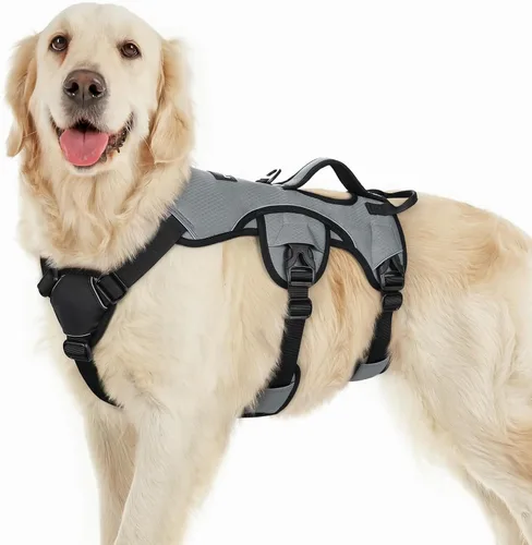 Vista 58 de rabbitgoo - Arnés para perros a prueba de fugas, arnés para mascotas acolchado y suave de cuerpo completo, arnés reflectante ajustable sin tirones
