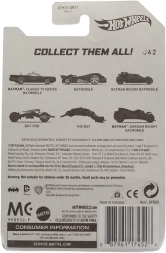 Vista 6 de Hot Wheels Batman Batman Batmobile 2015 (película de 1989) 2/6