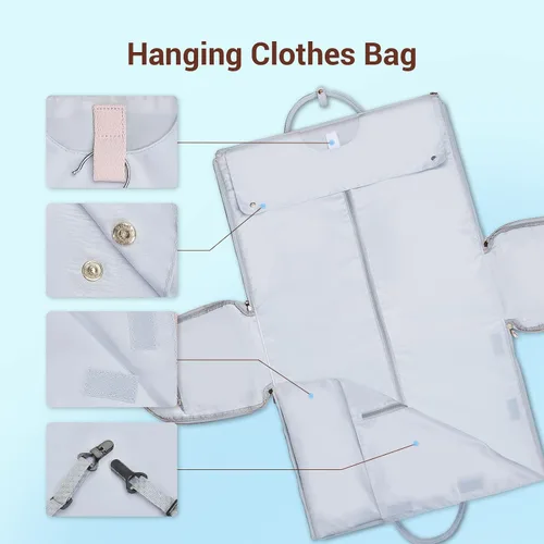 Vista 7 de Bolsas de ropa para viajes para mujer, Azul, Mujer