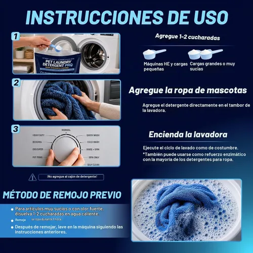 Vista 8 de Detergente para ropa para mascotas Pro removedor de olores enzimáticos