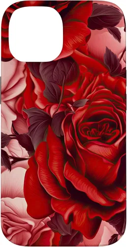 Vista 4 de Acuarela Rosa Rojo Rosas Patrón Caso para iPhone 17