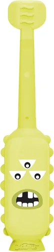 Vista 12 de Dr. Brown's ToothScrubber Cepillo de dientes para niños pequeños, cepillo de dientes de entrenamiento de triple cara con base de ventosa, monstruo