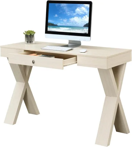Vista 5 de Convenience Concepts Newport - Escritorio con 1 cajón, color marfil