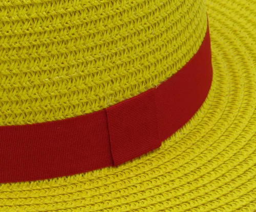 Vista 2 de Sombrero de paja Cosplay Cinta roja (amarillo)