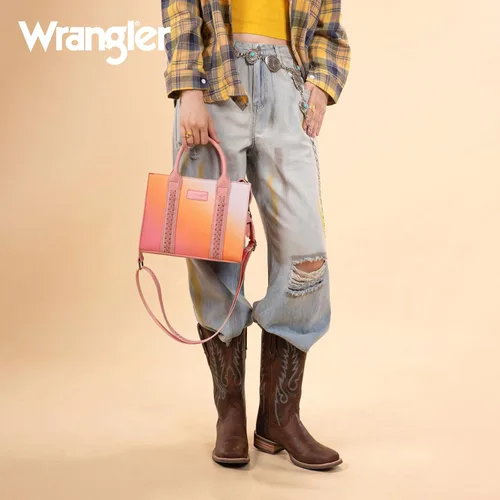 Vista 8 de Wrangler 2pcs Tote Bag Set Braided Rope Top Handle and Classic Tote