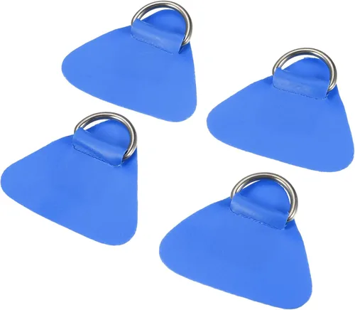 Vista 10 de X AUTOHAUX 4 Pcs D Ring Patch PVC Stainless Steel Triangle Shape D Ring Pad for Inflatable Boat Kayak Canoe Deck